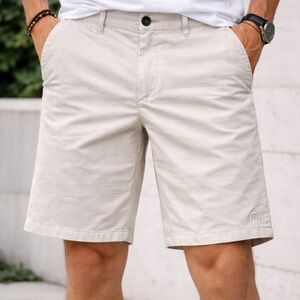 Travis Mathew White Flat Front Shorts